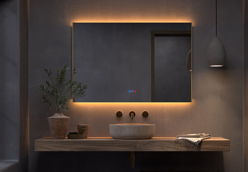 Miroir de salle de bains avec éclairage LED Sire Bruntec principal 2