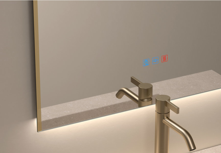 Miroir de salle de bains avec éclairage LED Sire Bruntec détail 7