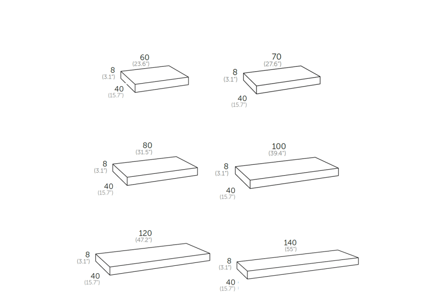 Comptoir Flow Coycama 40 cm à profondeur réduite croquis 2