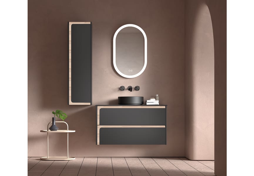 Meuble de salle de bains avec plan de toilette en bois Índico Visobath principal 1