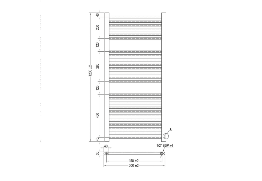 Radiateur porte-serviettes de salle de bains City Oxen croquis 1