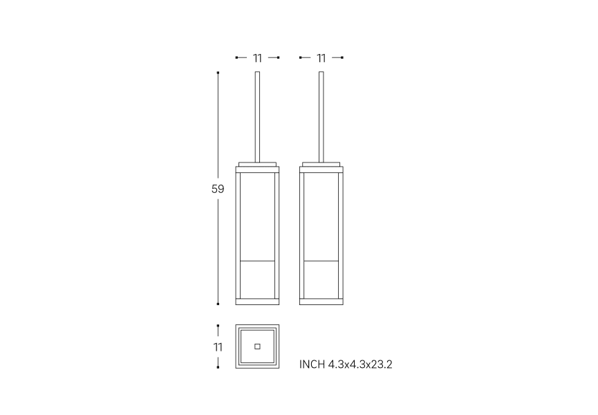 Bathroom Toilette brush set The Grid Cosmic croquis 4