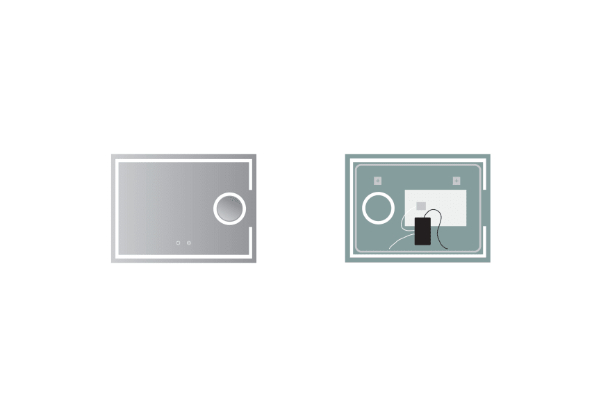 Miroir de salle de bain avec éclairage LED Malta Ledimex croquis 9