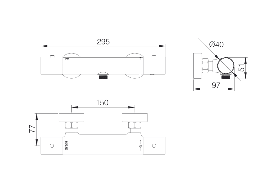 Robinet de douche Imex Genova croquis 12