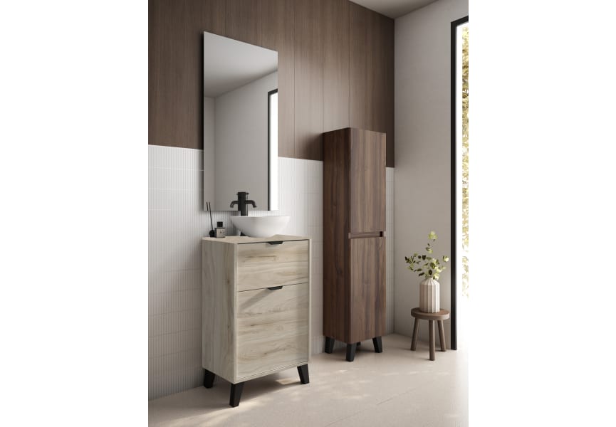 Ensemble meuble de salle de bains faible profondeur 35,5 cm avec lavabo sur plan de toilette Midi Visobath principal 12