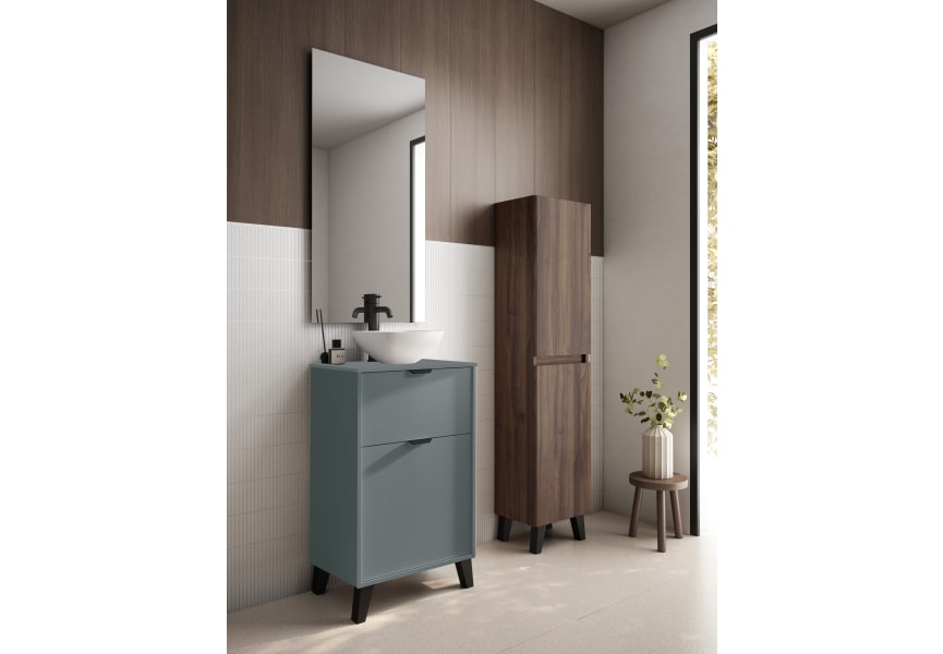 Ensemble meuble de salle de bains faible profondeur 35,5 cm avec lavabo sur plan de toilette Midi Visobath principal 9