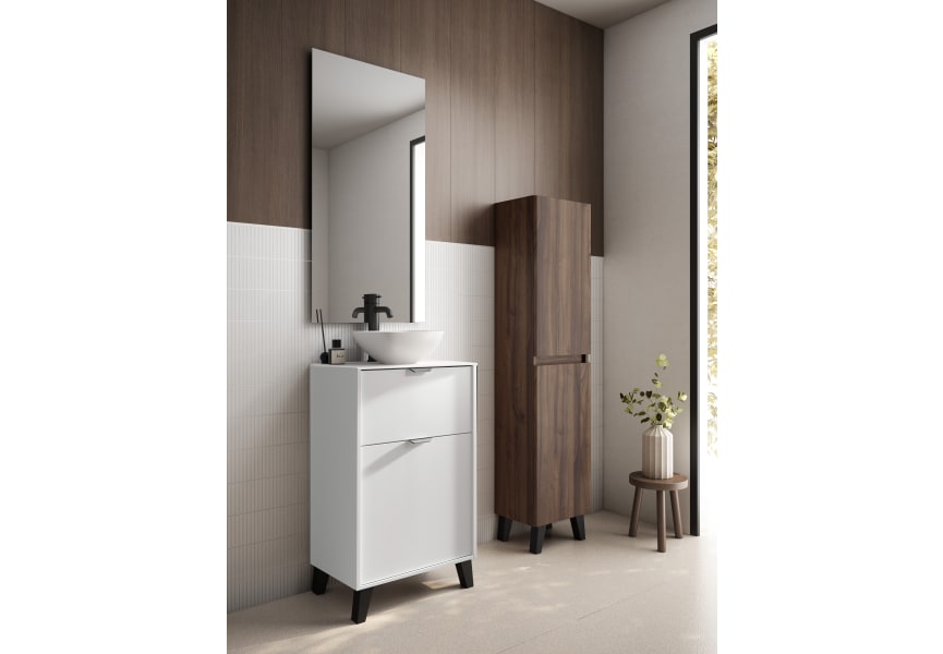 Ensemble meuble de salle de bains faible profondeur 35,5 cm avec lavabo sur plan de toilette Midi Visobath principal 7