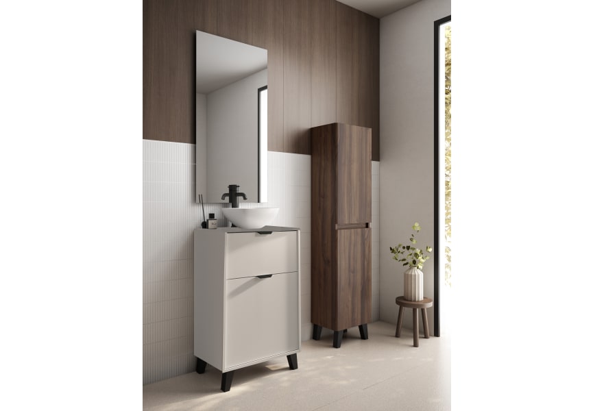 Ensemble meuble de salle de bains faible profondeur 35,5 cm avec lavabo sur plan de toilette Midi Visobath principal 6