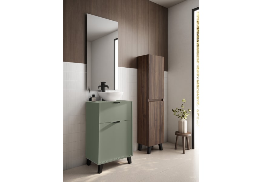 Ensemble meuble de salle de bains faible profondeur 35,5 cm avec lavabo sur plan de toilette Midi Visobath principal 1