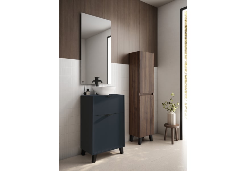 Ensemble meuble de salle de bains faible profondeur 35,5 cm avec lavabo sur plan de toilette Midi Visobath principal 2