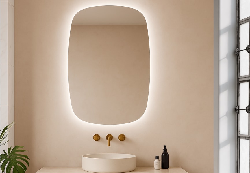 Miroir de salle de bain éclairé par LED Bruntec Look principal 0