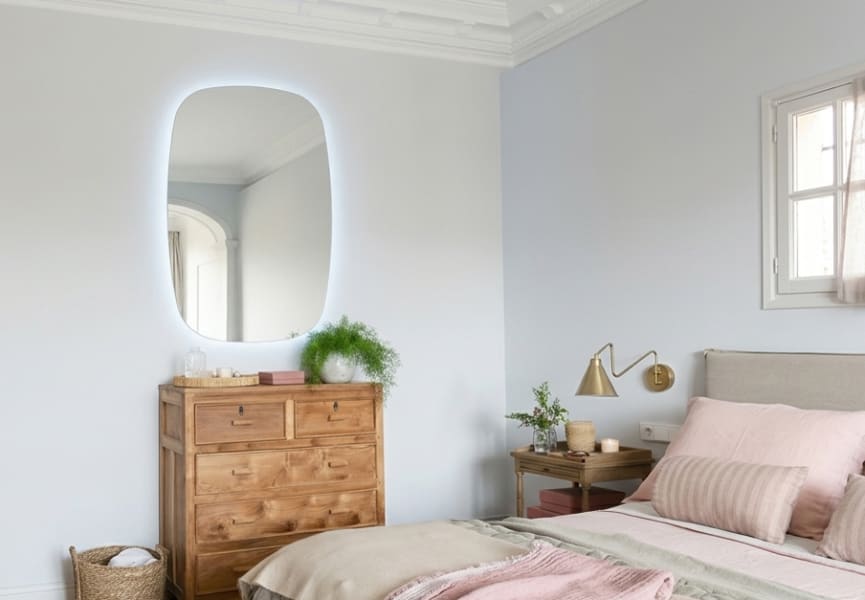 Miroir de salle de bain éclairé par LED Bruntec Look principal 2