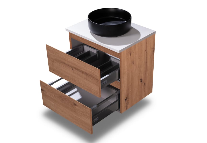 Petit meuble de salle de bain Nivo Bruntec 2 tiroirs suspendu détail 7