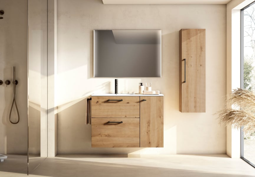 Ensemble de meubles de salle de bains suspendu avec lavabo Flat Verso Visobath principal 7