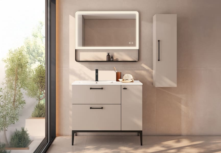 Ensemble de meubles de salle de bains avec ou sans banc avec lavabo Flat Verso Visobath principal 6