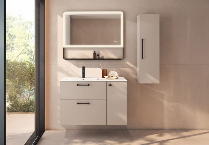 Ensemble de meubles de salle de bains suspendu avec lavabo Flat Verso Visobath principal 6