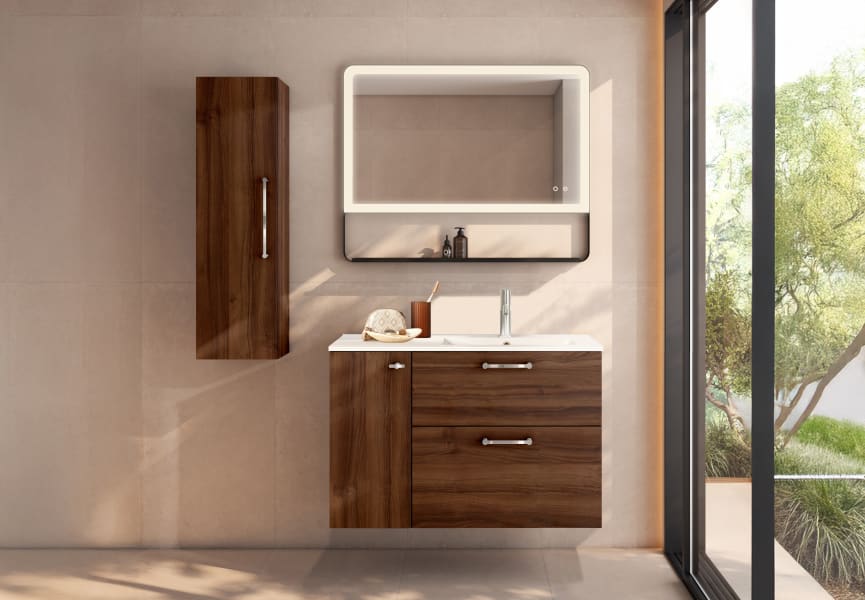 Ensemble de meubles de salle de bains avec ou sans banc avec lavabo Flat Verso Visobath principal 5