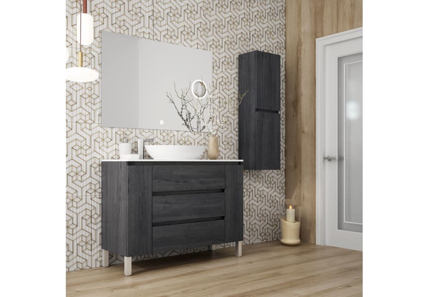 Meuble de salle de bains avec plan de toilette en bois Kloe Campoaras principal 0