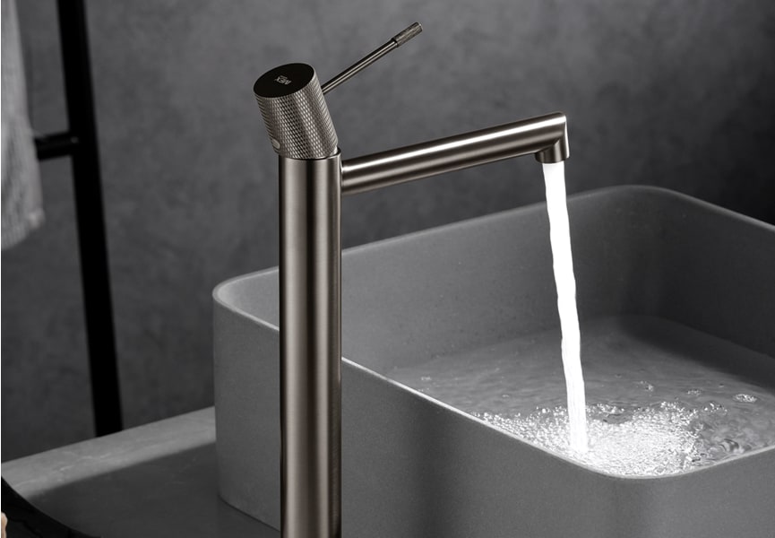 Robinet de lavabo à bec haut Line Imex + bonde click-clack Pack environnement 7