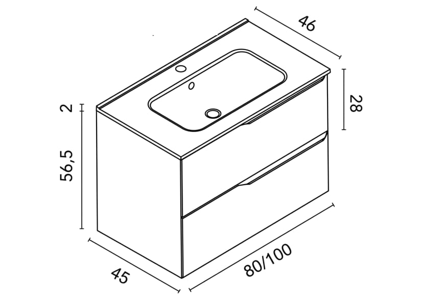 Ensemble de meubles de salle de bains Mio Royo croquis 12