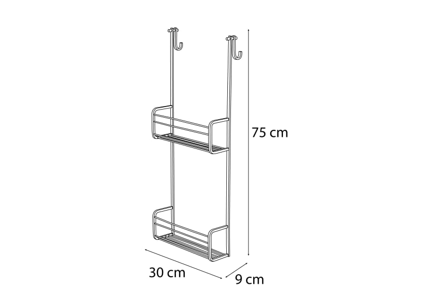 Tablette de douche double 600 Bruntec croquis 1