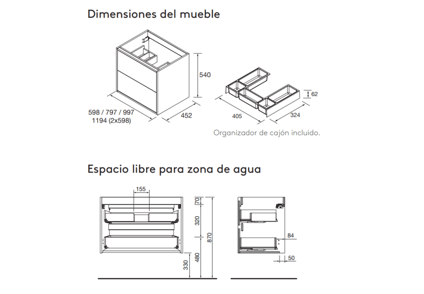 Ensemble de meubles de salle de bains Optimus Salgar croquis 12