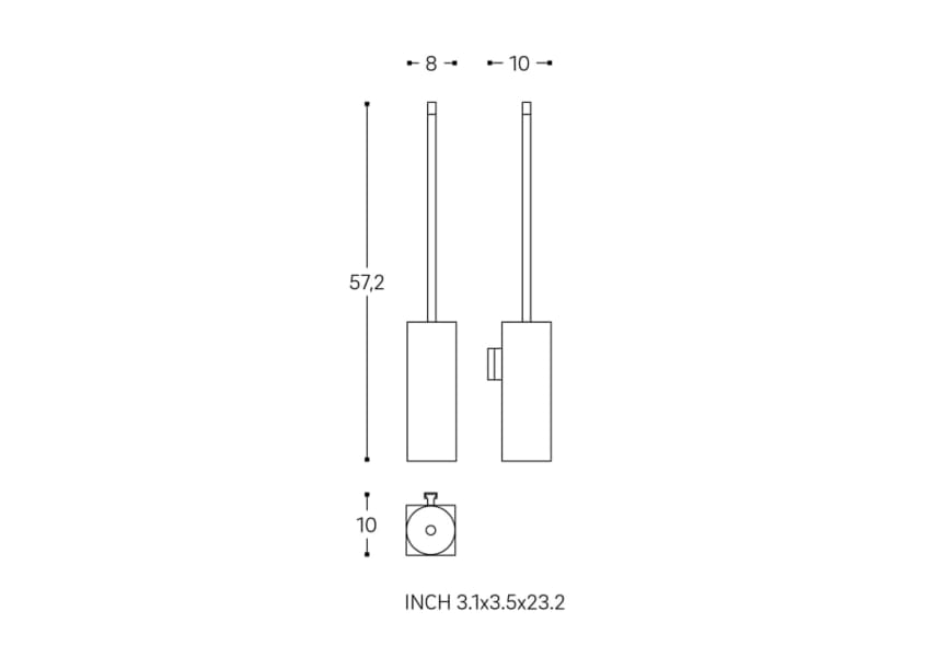 Porte-balai de toilette Metric Cosmic croquis 3
