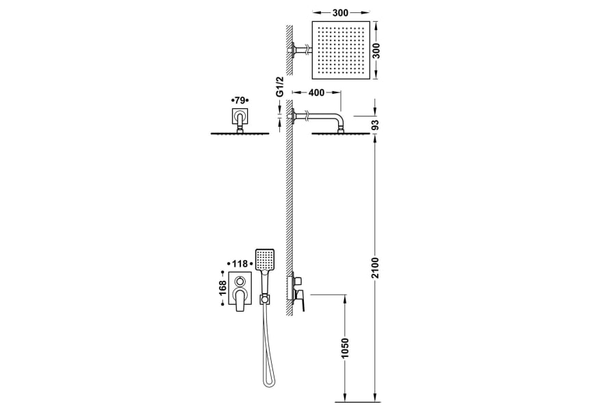 Set de douche Project Tres croquis 12