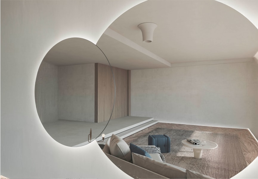 Miroir de salle de bain avec éclairage LED Solaris Bruntec détail 2