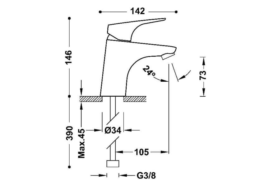 Robinet de lavabo Canigo Tres croquis 1