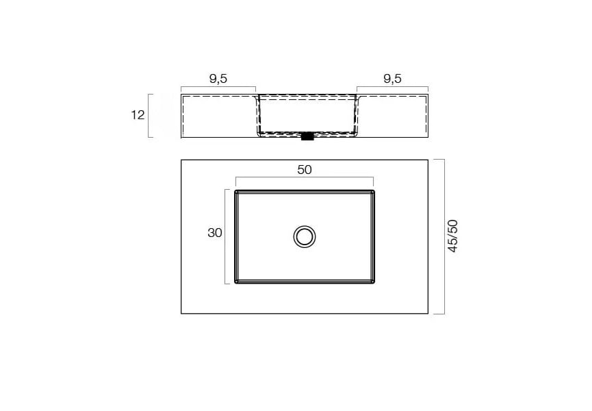 Lavabo suspendu Orion Hidronatur croquis 9
