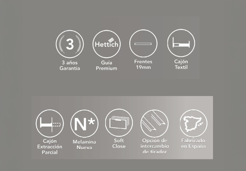 Meuble de salle de bains avec plan de toilette en bois Zahara Bruntec option 4