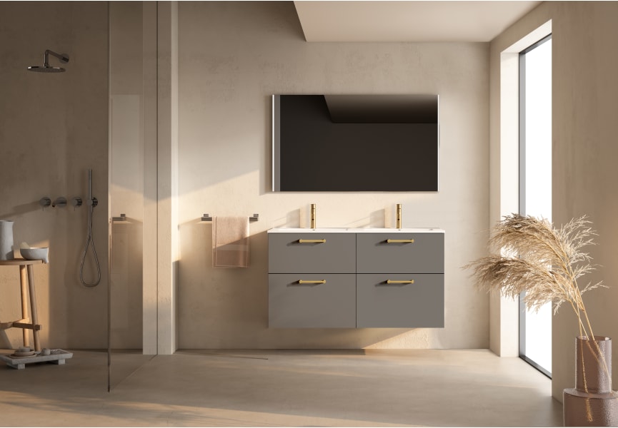 Ensemble de meubles de salle de bains supendu avec lavabo Flat Verso Visobath principal 1