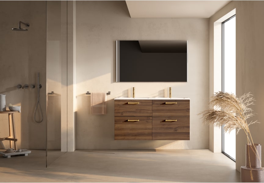 Ensemble de meubles de salle de bains supendu avec lavabo Flat Verso Visobath principal 5