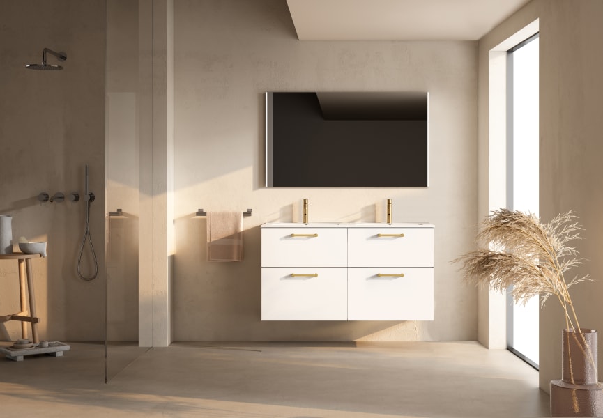 Ensemble de meubles de salle de bains supendu avec lavabo Flat Verso Visobath principal 2