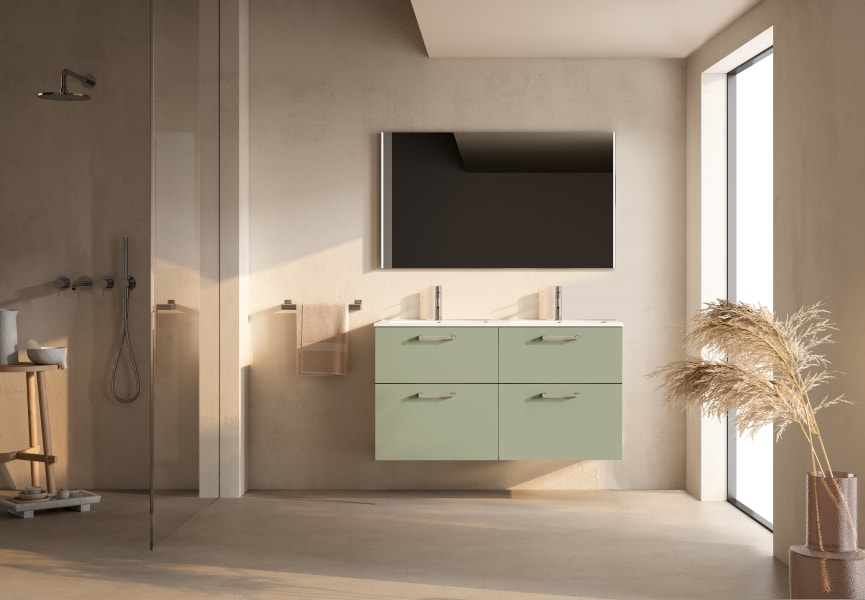 Ensemble de meubles de salle de bains supendu avec lavabo Flat Verso Visobath principal 4