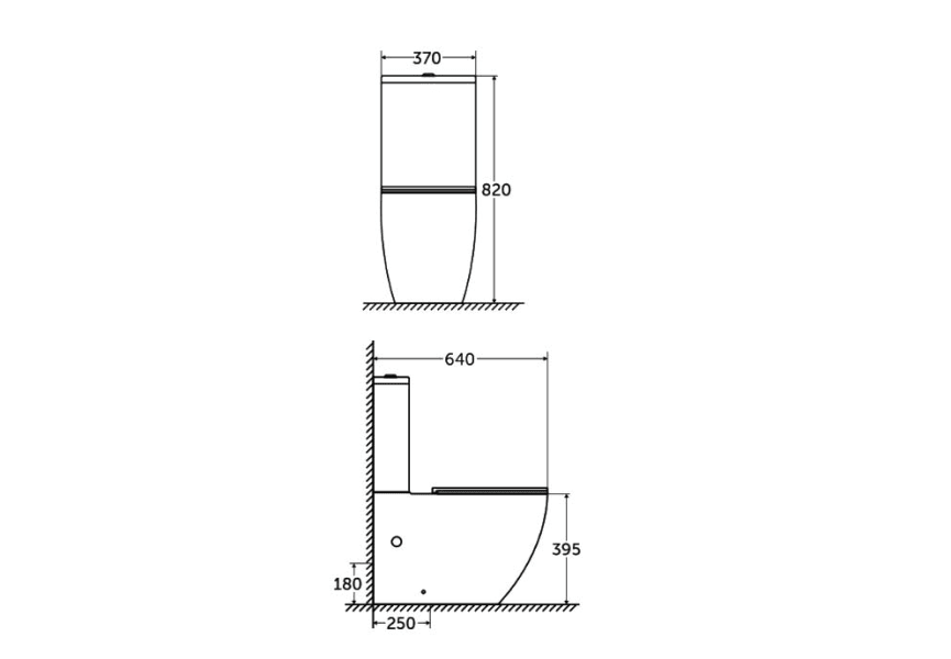 Ensemble toilette + bidet Bruntec Roundy croquis 7