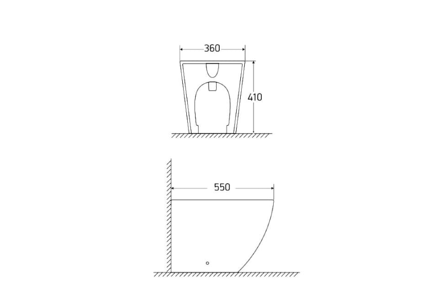 Ensemble toilette + bidet Bruntec Roundy croquis 8