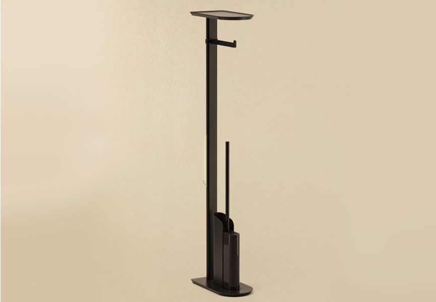 Cosmic Combi Flat porte-balai de toilette avec porte-rouleau principal 1