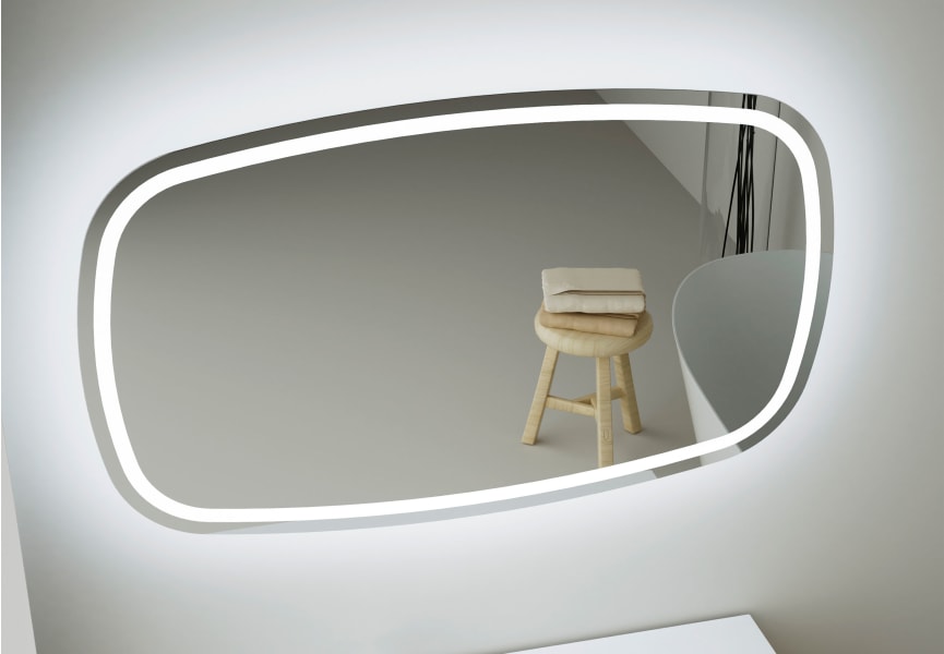 Miroir de salle de bain avec éclairage LED Leda Bruntec détail 1