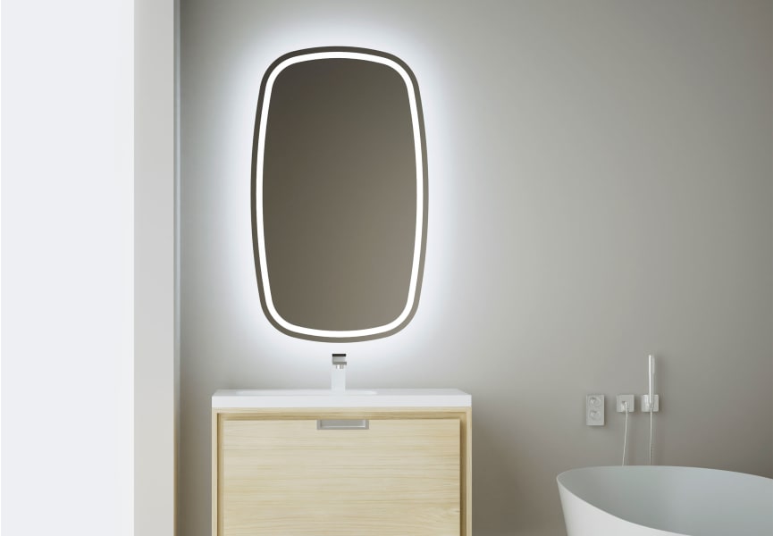 Miroir de salle de bain avec éclairage LED Leda Bruntec principal 0