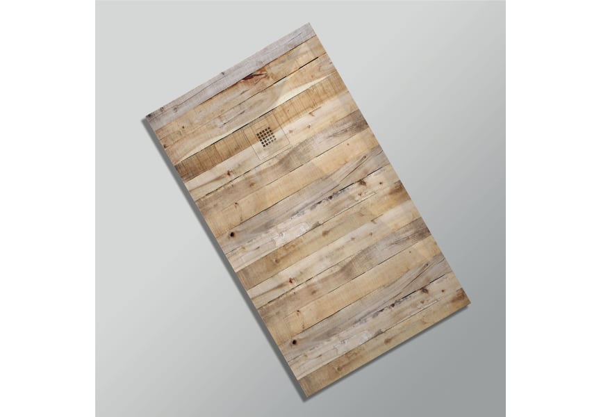 Receveurs de douche en résine décorés Design 3D Bois Rustique Bruntec option 20