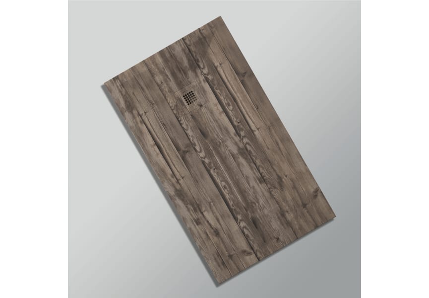 Receveurs de douche en résine décorés Design 3D Bois Rustique Bruntec option 22