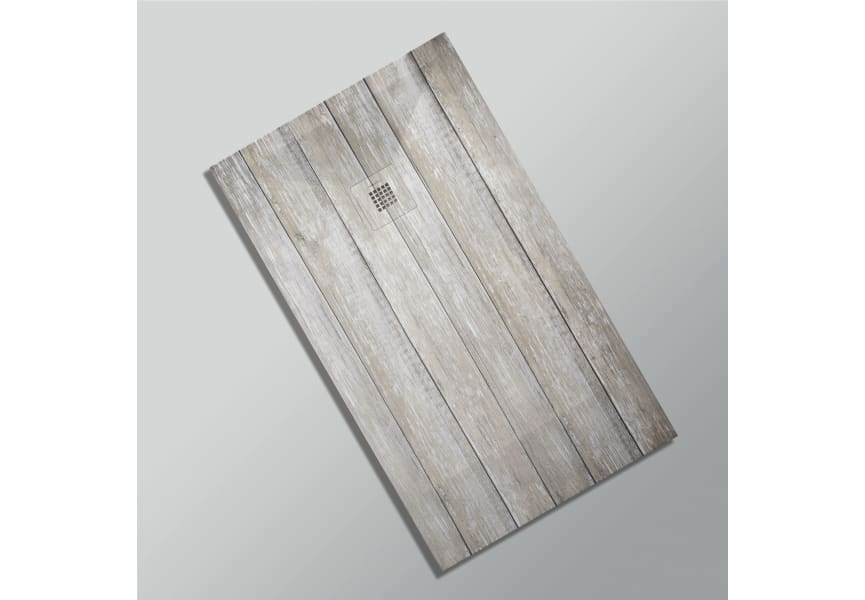 Receveurs de douche en résine décorés Design 3D Bois Rustique Bruntec option 27