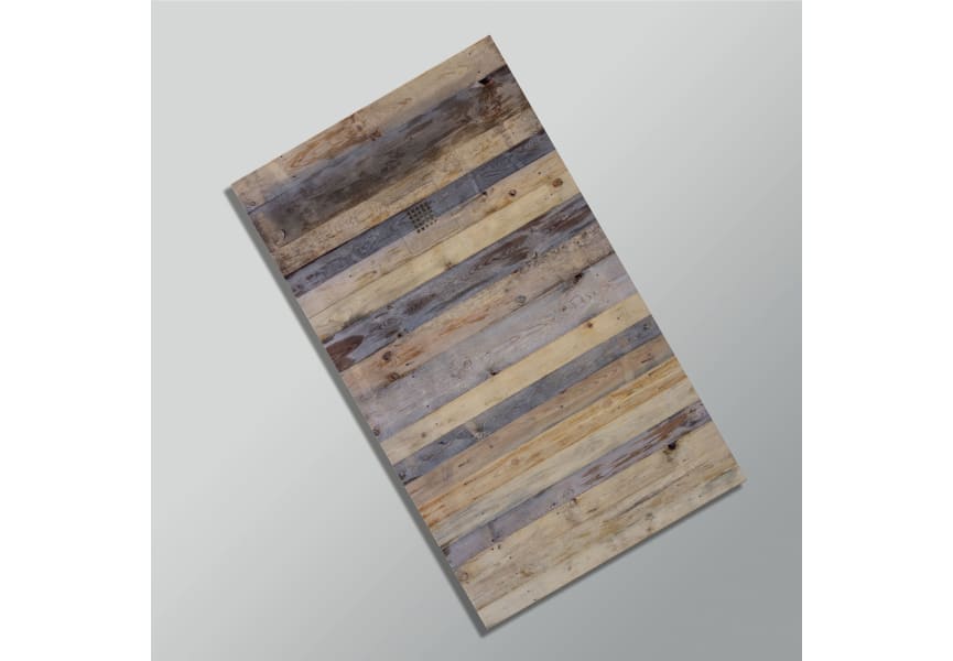 Receveurs de douche en résine décorés Design 3D Bois Rustique Bruntec option 28