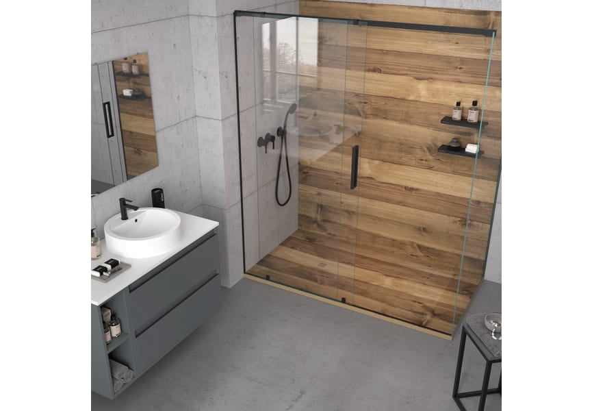 Receveurs de douche en résine décorés Design 3D Bois Rustique Bruntec environnement 7