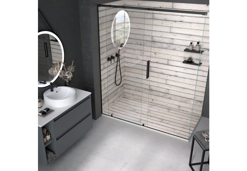 Receveurs de douche en résine décorés Design 3D Bois Rustique Bruntec environnement 11