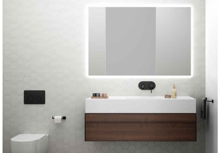 Miroir de salle de bains avec l'éclairage LED Lisa Bruntec environnement 3