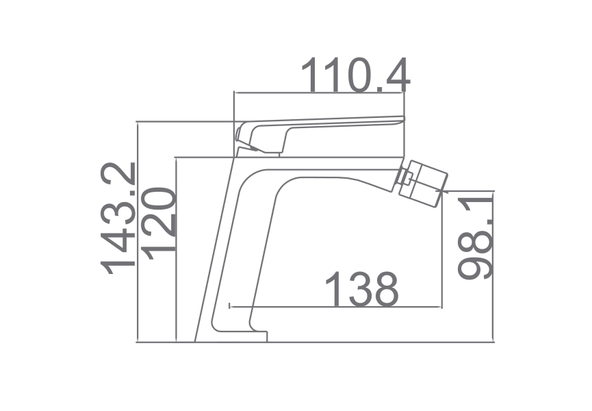 Robinet de bidet Fiyi Imex croquis 3