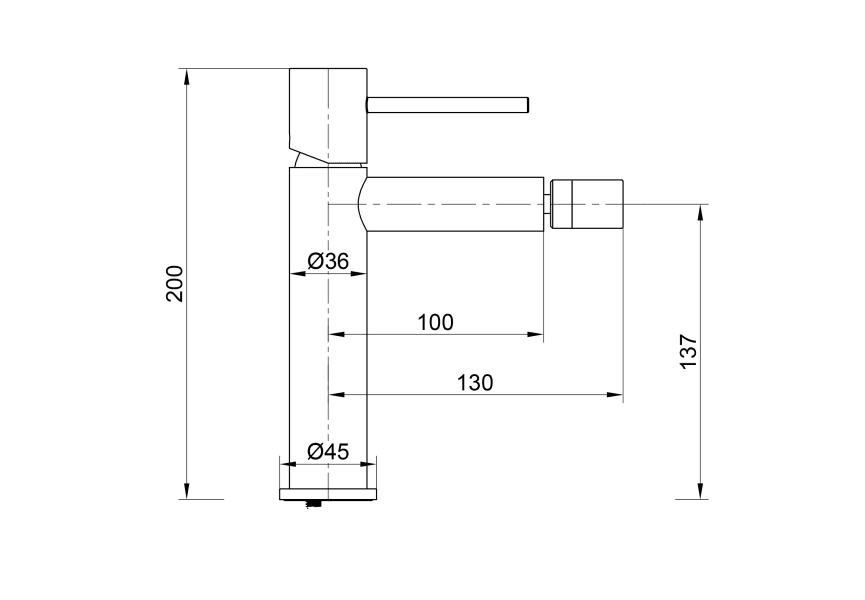 Mitigeur de bidet Monza Imex croquis 6